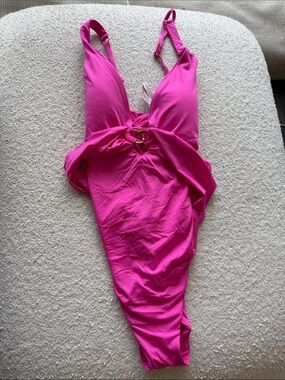 Trina Turk Hot Pink One-Piece Swimsuit with Ring Detail